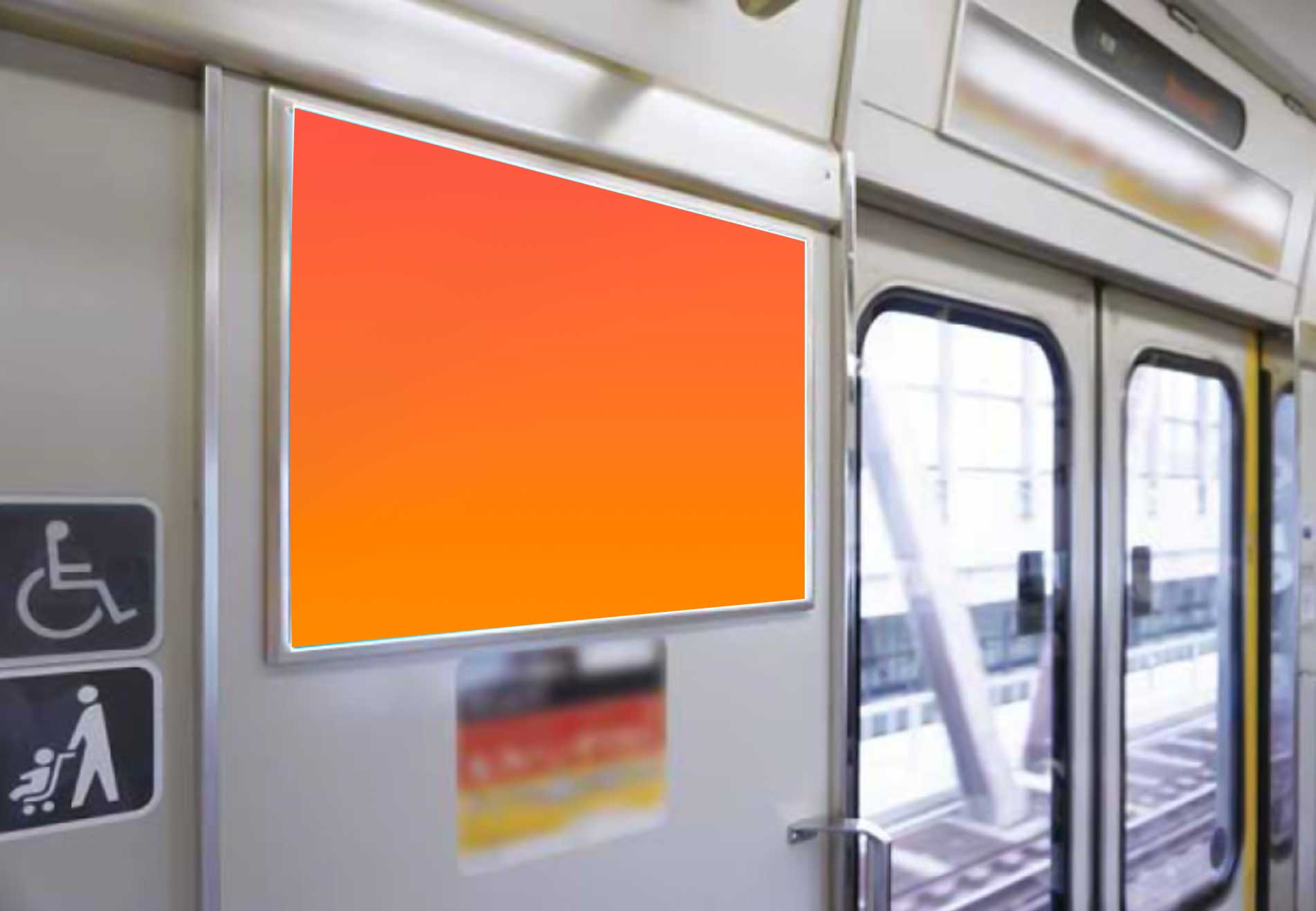 ドア横ポスター（快速電車）
